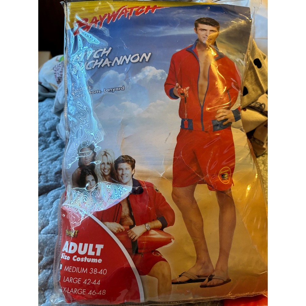 Spirit Baywatch Costume Adult XL Red Mitch Buchannon Jacket Float Set